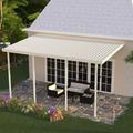 Four Seasons OLS TWV Series 22 ft wide x 8 ft deep Aluminum Patio Cover with 20lb Snowload & 4 Posts in Ivory