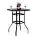 Iron Patio High Bar Table 5mm Tempered Glass Exquisite Workmanship Easy to Assemble Table for Bars Restaurants