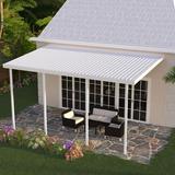 Four Seasons OLS TWV Series 22 ft wide x 8 ft deep Aluminum Patio Cover with 10lb Snowload & 4 Posts in White