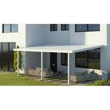 Four Seasons OLS Optima 20 ft wide x 10 ft deep Aluminum Patio Cover with 20lb Snowload & 3 Posts in White