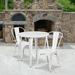 Emma + Oliver Commercial 30 Round White Metal Indoor-Outdoor Table Set with 2 Cafe Chairs