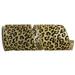 JAM Paper Jaguar Spots Deluxe Tissue Silk Mesh Wired Edge Ribbon Gold & Black 4in x 5yd 1 per Pack