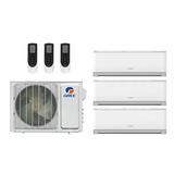 Gree 33 000 Btu 21 Seer 3-Zone Ductless Mini Split Heat Pump System - 9K-12K-12K - MULTI30HP230V1CO-LIVS09HP230V1-(2) LIVS12HP230V1