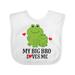 Inktastic My Big Bro Loves Me Little Brother Frog Boys Baby Bib