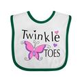 Inktastic Twinkle Toes pretty butterfly Girls Baby Bib