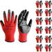 i9 Essentialsâ„¢ 12 Pairs Safety Work Gloves Nitrile Coated Seamless Polyester Liner Smooth Construction Gloves- Large