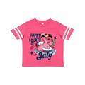 Inktastic Happy 4th of July with Patriotic Flamingo Boys or Girls Toddler T-Shirt