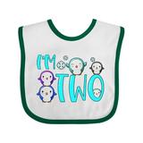 Inktastic I m 2 Cute Penguin Birthday Party Boys or Girls Baby Bib