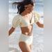 Anthropologie Swim | Anthropologie Boamar Nicole Puff-Sleeved Bikini Top + Bottom (2-Piece) Size S | Color: White | Size: S