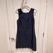 J. Crew Dresses | J.Crew Scalloped Navy Blue Women’s Sleeveless Dress. Size. 10 | Color: Blue | Size: 10