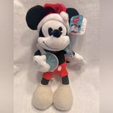 Disney Toys | Disney Mickey Mouse Christmas Holiday Childs Toy Plush Stuffed Animal 10" New! | Color: Black/Red | Size: Osbb