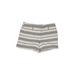 Ann Taylor LOFT Shorts: Ivory Stripes Bottoms - Women's Size 2 - Stonewash