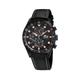 LOTUS Men's Watch 18593/D 316L Stainless Steel Case Black Leather Strap, Black/White