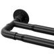 Industrial Double Curtain Rods for Windows 28-132Inch, Telescoping Double Curtain Rods, Matte Black Heavy Duty Curtain Rods Set, Adjustable Curtain Rods for Indoor and Outdoor