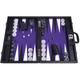 Wycliffe Brothers 21” Tournament Backgammon Set – Black Case with Purple Field - Masters Edition