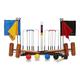 Uber Games Garden Croquet Set only - Contains 4 mallets in 2 sizes (2 x 34 and 2 x 38), 4 x 12oz moulded plastic croquet balls, 6 steel hoops, 1 hoop mallet and 4 corner flags