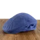 Bérets bleus en coton pour hommes casquette plate chapeau à bec de canard respirant casquette de