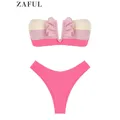 ZAFUL-Maillot de bain deux pièces pour femmes soutien-gorge à volants et culotte sans bretelles