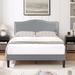 Wade Logan® Auxter Platform Bed Frame w/ Height Adjustable Upholstered Headboard No Box Spring Needed in Gray | Wayfair