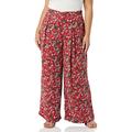 Making The Cut Damen Hose mit weitem Bein und seitlichem Reißverschluss, Rot Floral, L