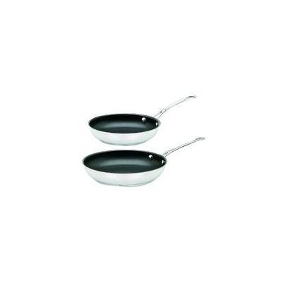 Cuisinart 9 in. & 11 in. Nonstick Skillets - Stainless Steel, Twin Pack