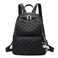 Women s Small Backpack Waterproof School Backpack Nylon Casual Shoulder Bag For Women and Girls School Excursion Shopping Travel(Black)