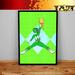 Nike Wall Decor | Custom Nike Air Jordan Power Rangers Poster Red Ranger Wall Decor Print | Color: Green/Yellow | Size: Os