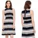 Kate Spade Dresses | Kate Spade Bay Stripe Tie Back Fit Flare Dress Size 0 | Color: Black/Pink | Size: 0