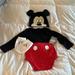 Disney Matching Sets | Disney Baby 4 Pc Infant Onesie Set Size 18-24 Mos Nwt | Color: Black/Red | Size: 18-24mb