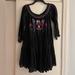 Free People Dresses | Free People Black Large Sunbeams Floral Embroidered Bodice Babydoll Dress | Color: Black | Size: L