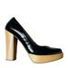 Michael Kors Shoes | Michael Kors Black Patent Leather Wood Block Platform High Heels Sz 6 | Color: Black | Size: 6