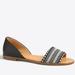 J. Crew Shoes | J. Crew: Morgan Open Toe D’orsay Flat Sandals In Black | Sz 7 | Color: Black/White | Size: 7