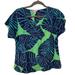 Lilly Pulitzer Tops | Lilly Pulitzer Sz S Blue Green Zebra Multi Color Print Short Sleeve Silk Blouse | Color: Blue/Green | Size: S