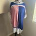 Free People Tops | Free People Oversized Lounge T Shirt Dress. Size Xs. Tricolored. | Color: Blue/White | Size: Various