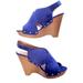 Nine West Shoes | Nine West Royal Blue Suede Platform Wedge Studded Sandal Sz: 8.5 | Color: Blue/Silver | Size: 8.5