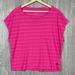 Adidas Tops | Adidas Hot Pink Partially Sheer Athletic Tee T-Shirt Shirt Top Womens Sz Large | Color: Pink | Size: L