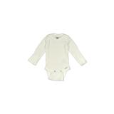 Gerber Long Sleeve Onesie: White Print Bottoms - Size Newborn