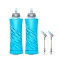 HydraPak UltraFlask Speed 600ml 2-Pack - Collapsible Soft Flask Water Bottle for Hydration Vests and Running Packs with Easy Open Cap (600 ml/20 oz), Malibu Blue