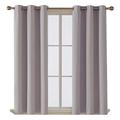 APEX FURNISHINGS Blackout Curtains For Living Room Décor, Insulated Thermal Curtains For Bedroom, Door Curtain, Eyelet Curtains 2 Panels With Tiebacks, Silver Grey Curtains (90x72) Inches