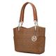 MKF Collection Tote Bag for Women – PU Leather-Top-Handle Satchel Shoulder Handbag, Braylee-tan, L