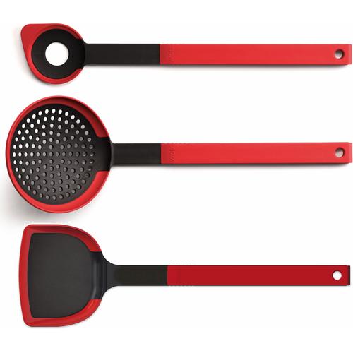 „Kochbesteck-Set WOLL „“Cook it““ Kochbesteck-Sets schwarz (schwarz, rot) Kochbesteck“