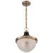 Faro; 1 Light; Large Pendant; Burnished Brass Finish with Black Accents
