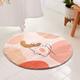 Joli tapis de salle de bain rond rose 0,6 m imitation laine douce tapis de bain rond avec envers en