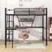 Heddwyn Twin Sleigh Loft Bed w/ Shelves by Mason & Marbles Metal in Black | 70 H x 41 W x 78 D in | Wayfair FD35DE0387A343A1866D5049EA418D9E