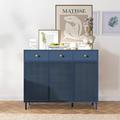 Latitude Run® Rianshi 47.24" Sideboard Wood/Metal in Blue | 34.8 H x 47.24 W x 15.5 D in | Wayfair 71E29B253C924F5A91D3D927F83EC21A