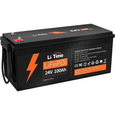 Litime - Batterie Lithium 24V 100Ah Akku LiFePO4 mit 100A bms, Max. 2560Wh Energie, idealer Ersatz Image