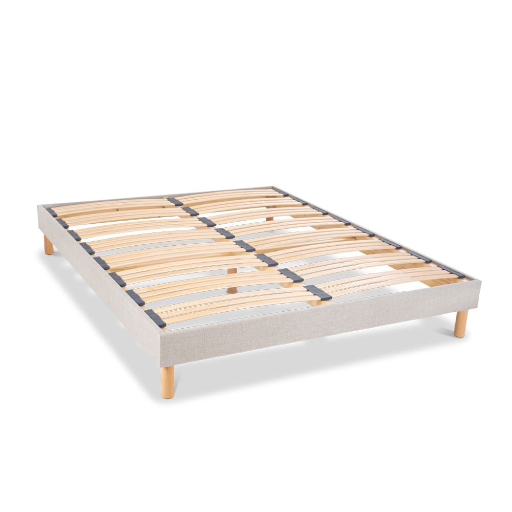 Sommier à lattes en bois Gris Livré en kit 90x200 cm