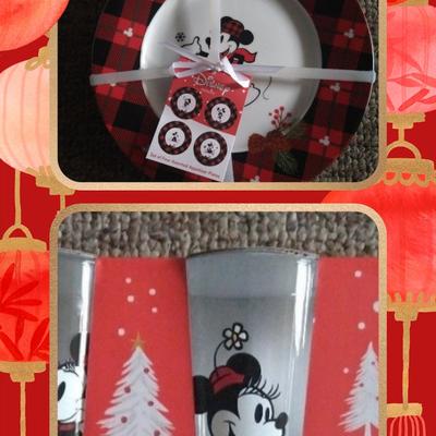 Disney Kitchen | Disney Plate And Glass Set | Color: Red | Size: Os