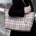 Burberry Bags | Burberry Medium Reversible Haymarket Tote Bag | Color: Cream | Size: 16"L X 6"W X 11.5"H