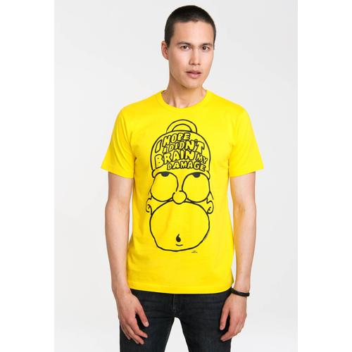 T-Shirt LOGOSHIRT ""Homer Simpson - The Simpsons"" Gr. S, gelb Herren Shirts mit witzigem Frontdruck